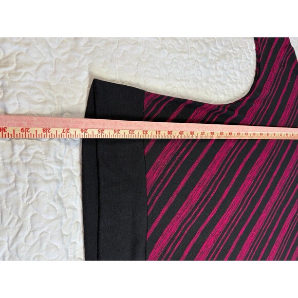 AB Studio Black Red Striped Short Sleeve Knit Blouse size large - Picture 4 of 5